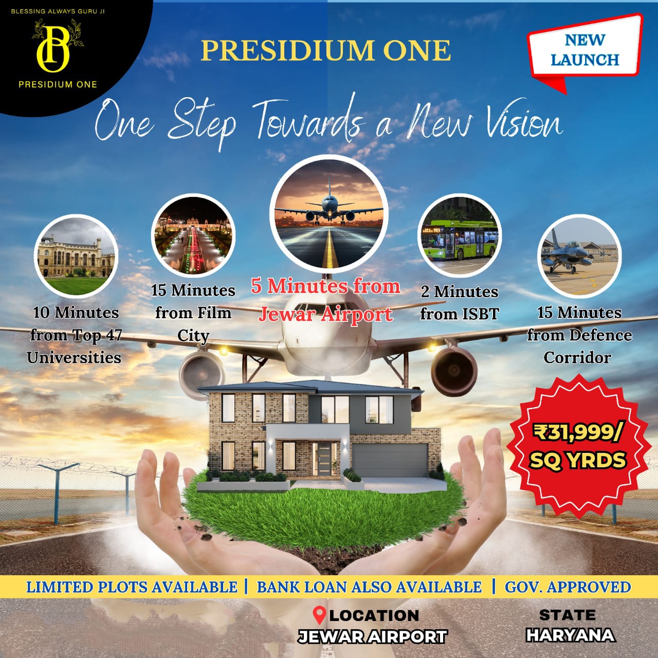 Presidium One : 165 sqyd plots available for sale near Jewar Airport 