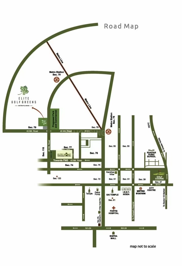 Elite Golf Greens, Sector 79, Noida Location Map