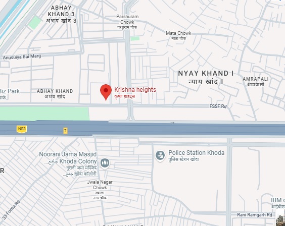 Krishna heights, Abhay Khand, Indirapuram, Ghaziabad, Indirapuram, Ghaziabad Location Map