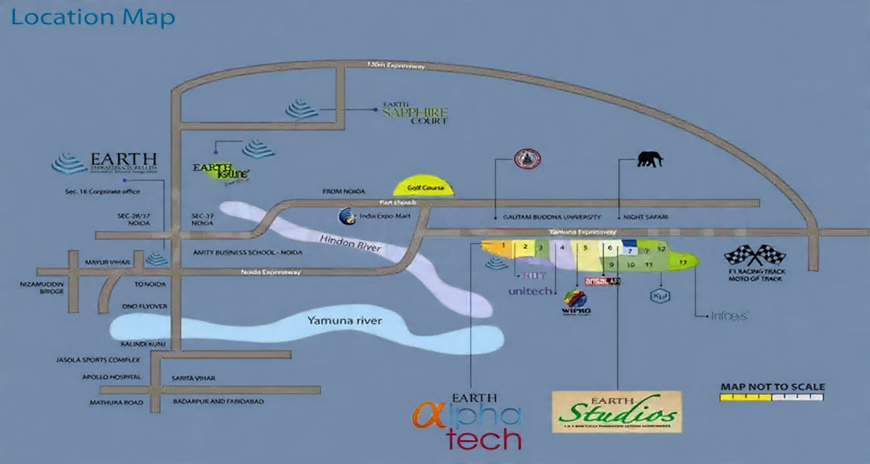 Earth Titanium City, TechZone 1, Yamuna Expressway Location Map