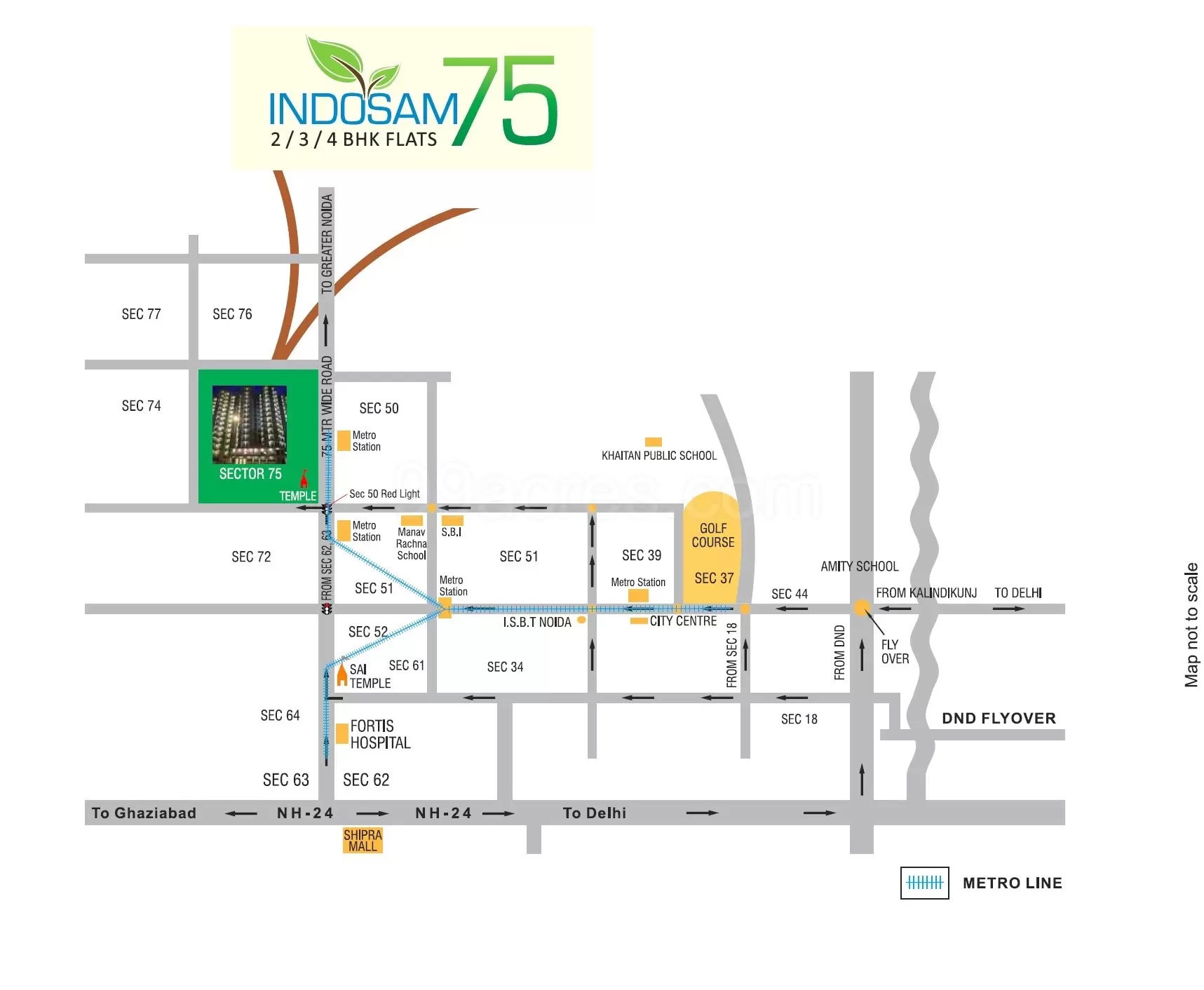 Indosam75, Sector 75, Noida Location Map