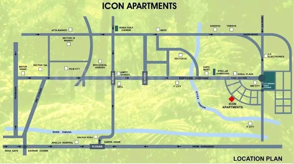 Stellar Icon Apartments, Chi III, Greater Noida Location Map