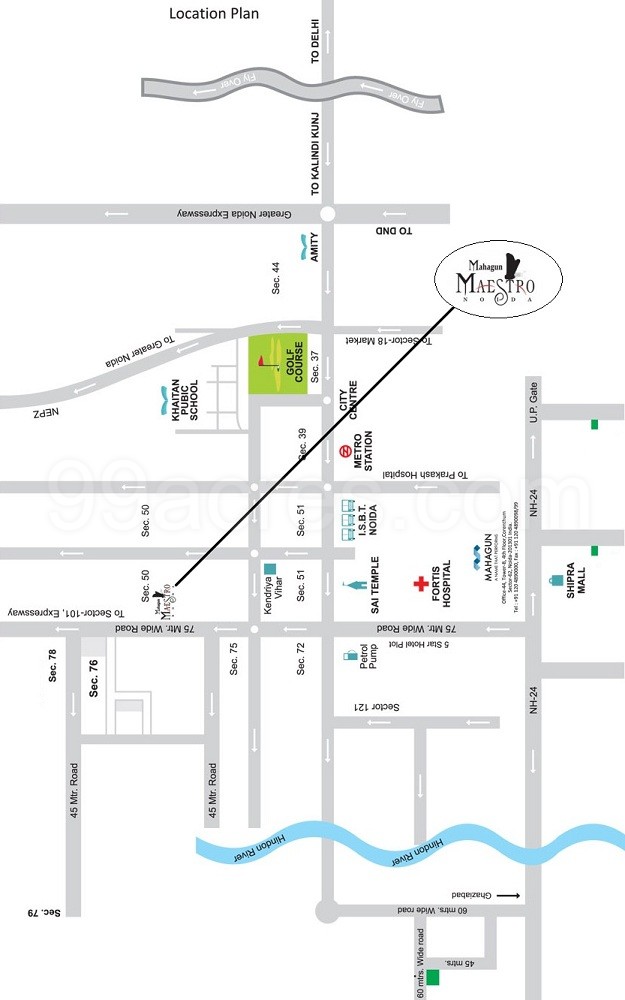 Mahagun Maestro, Sector 50, Noida Location Map