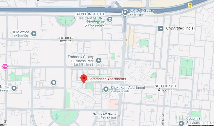 Shramdeep Apartments, Sector 62, Noida Location Map
