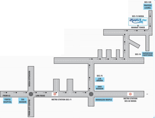 Phenomenon Mannat Tower, Sector 73, Noida Location Map