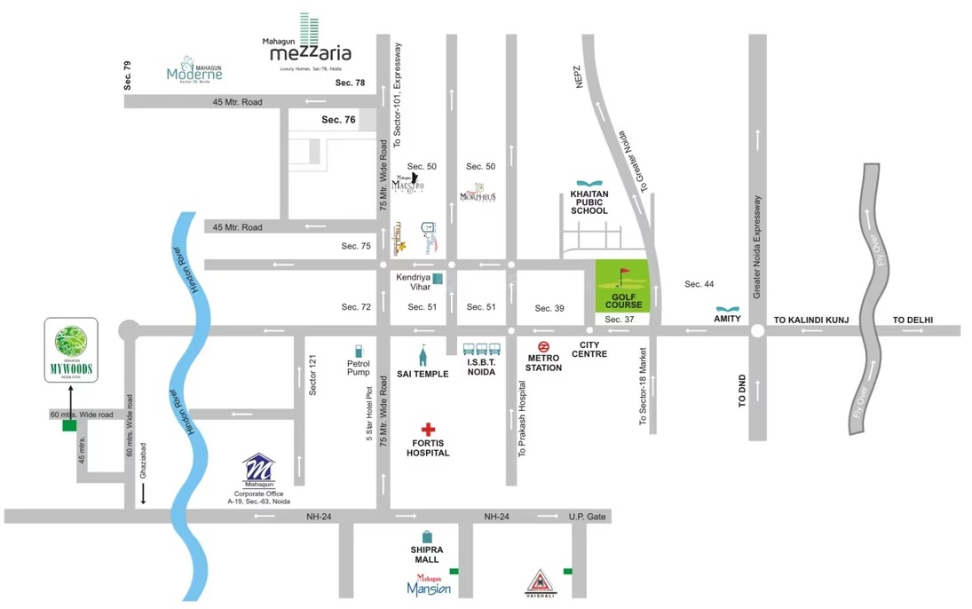 Mahagun Maple, Sector 50, Noida Location Map