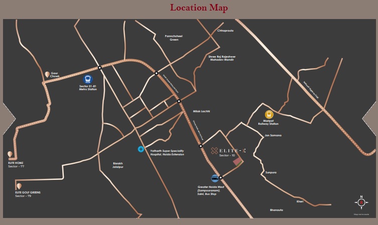 Elite X, Sector 10, Noida Extension Location Map