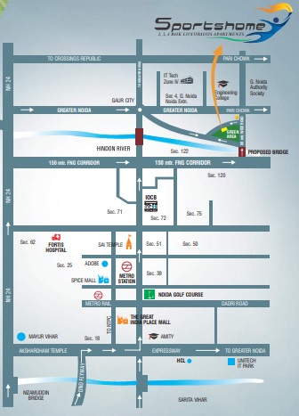 Dev Sai Sport Homes, Sector 1, Noida Extension, Bisrakh Jalalpur Location Map