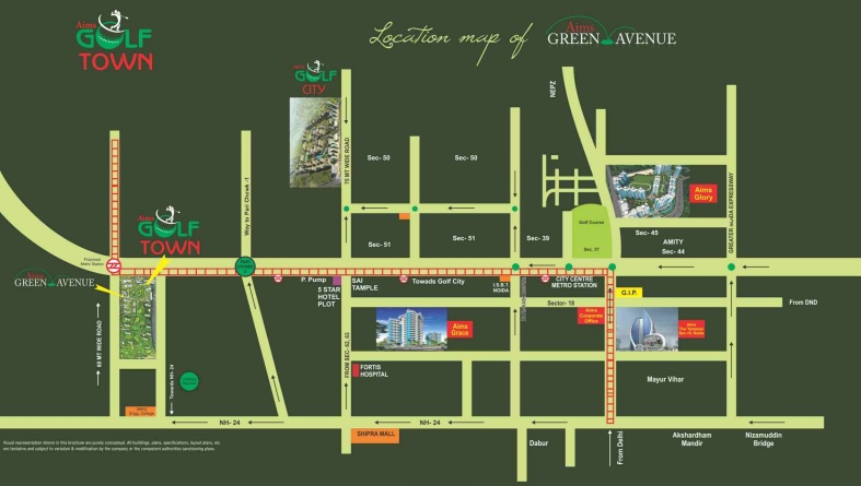 Aims Green Avenue, Sector 4, Noida Extension Location Map
