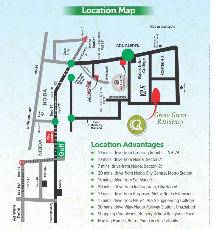 Greno Green Residency, Knowledge Park V, Noida Extension Location Map