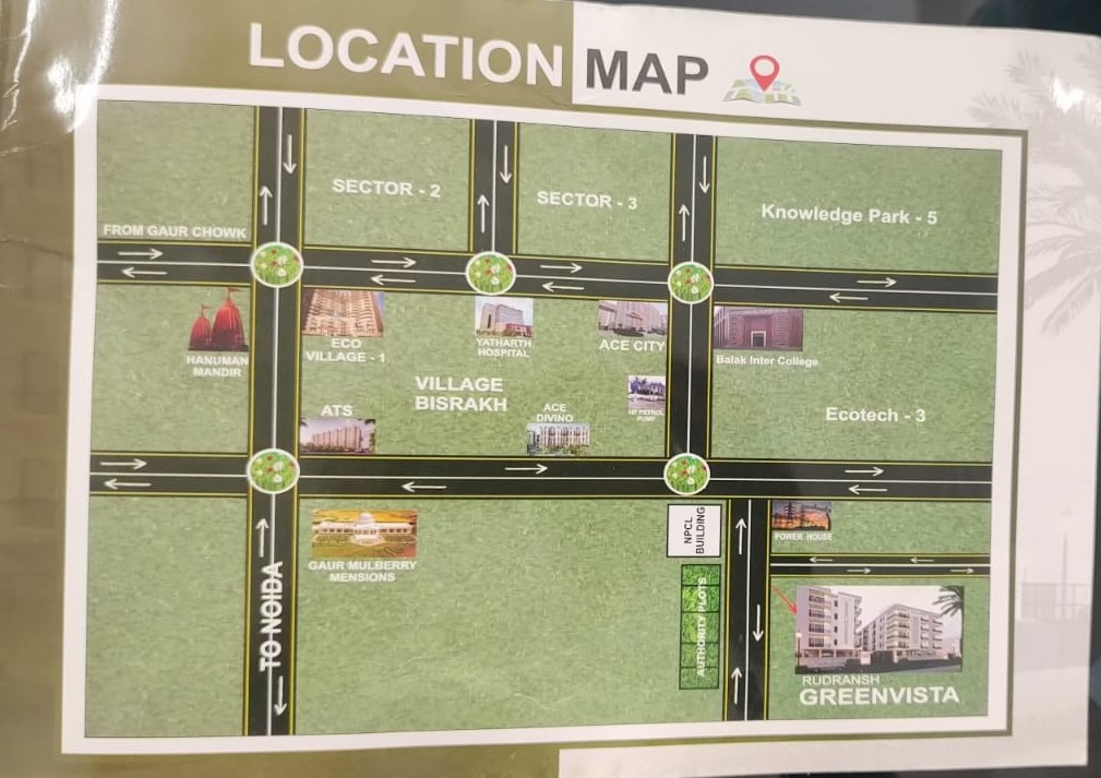Rudransh Green Vista, Sector 1, Noida Extension, Bisrakh Jalalpur Location Map